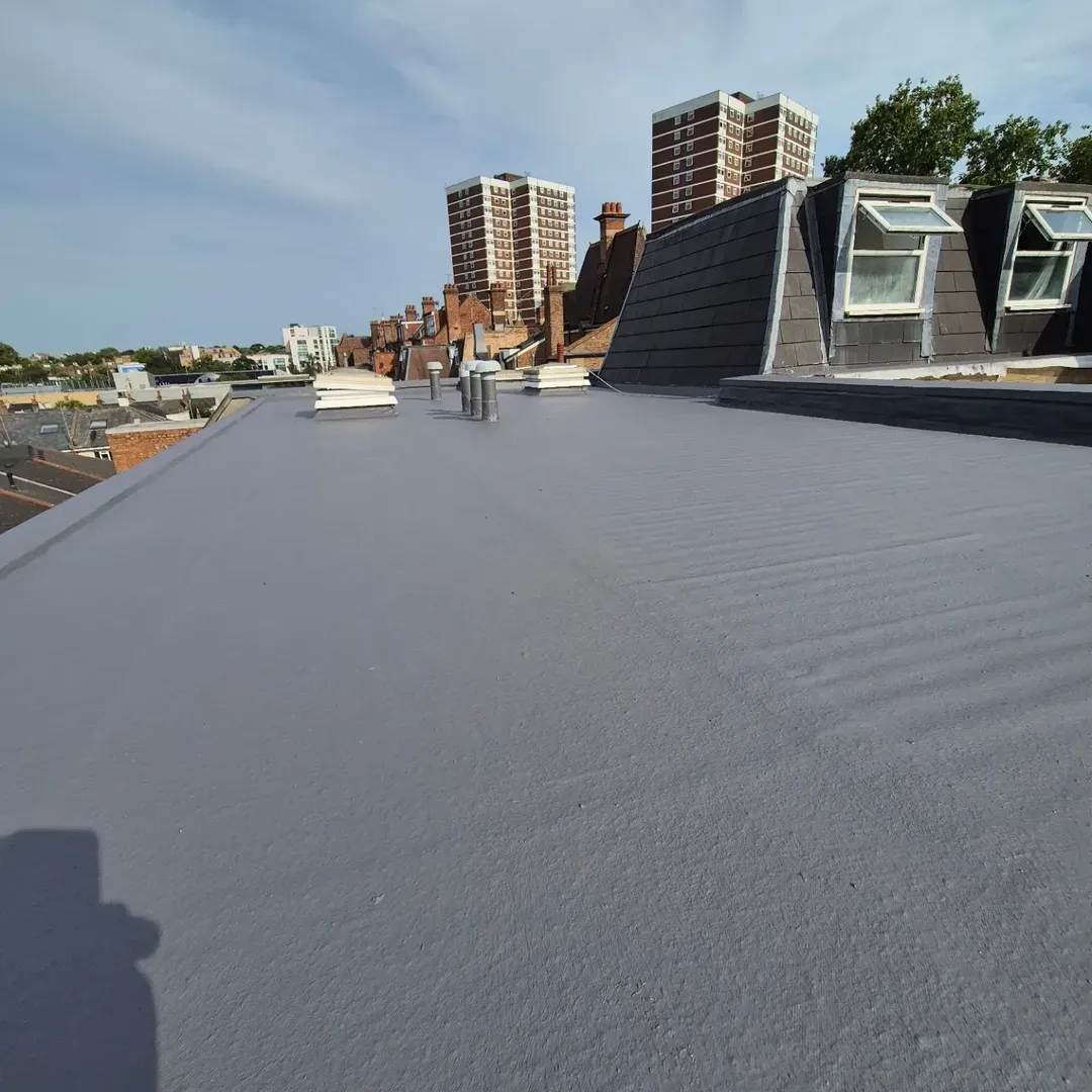 Graphite HYDRONYLON top coat on the refurbished Shepherd's Bush roof