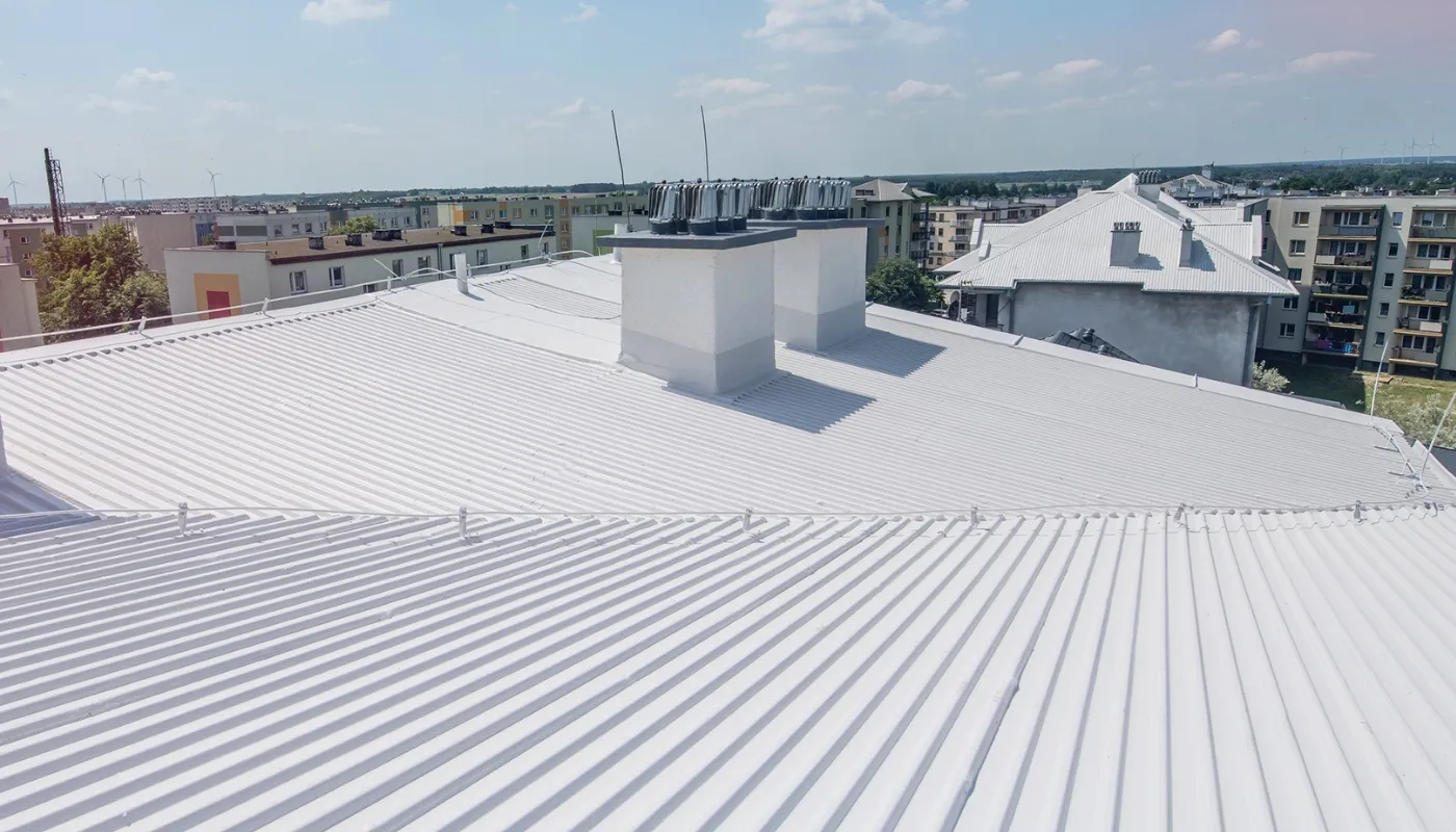 HYDRONYLON system applied over a profiled metal roof